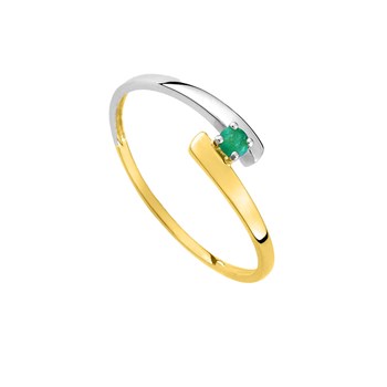 Bague femme - émeraude - Or 9 Carats