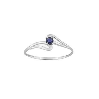 Bague femme - Saphir et Oxyde de zirconium - Or 9 Carats