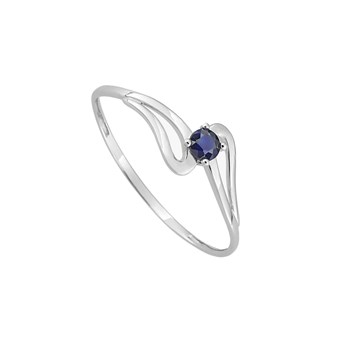 Bague femme - Saphir et Oxyde de zirconium - Or 9 Carats