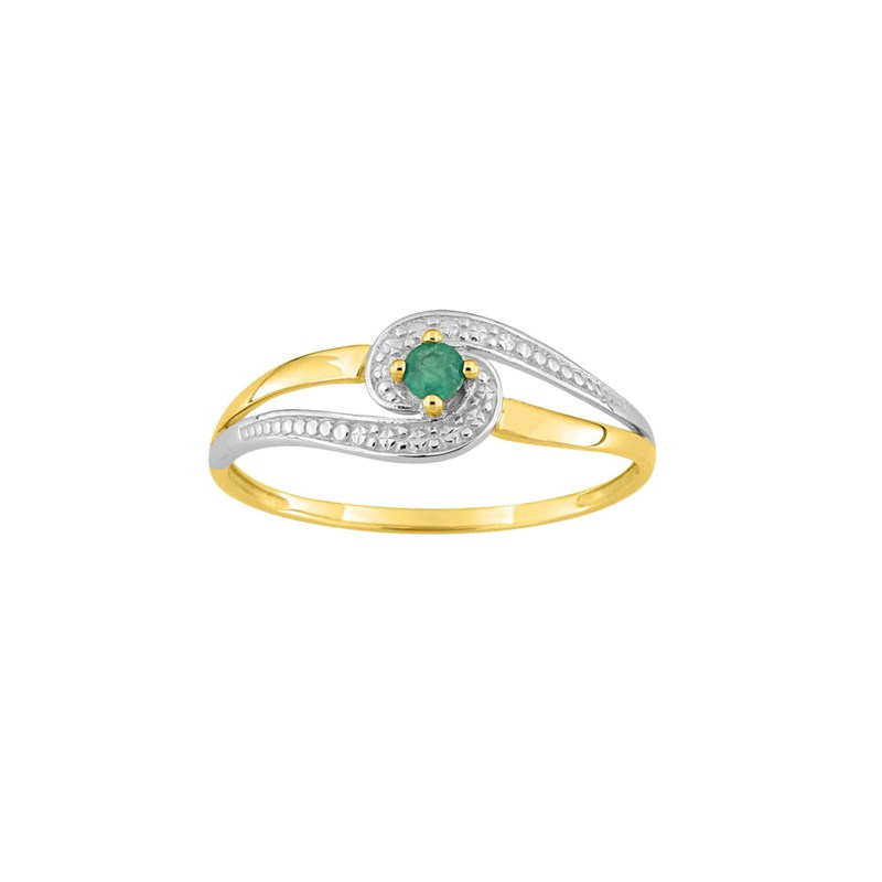 Bague femme - émeraude - Or 9 Carats