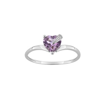Bague femme - Solitaire - Or 9 Carats - Améthyste