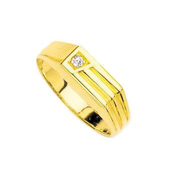 Chevalière Homme - Or 18 Carats - Diamant 0,02 Carats