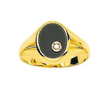 Chevalière homme - Or 18 Carats - Diamant 0,02 Carats