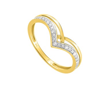 Bague Femme - Or 18 Carats - Diamant 0,05 Carats