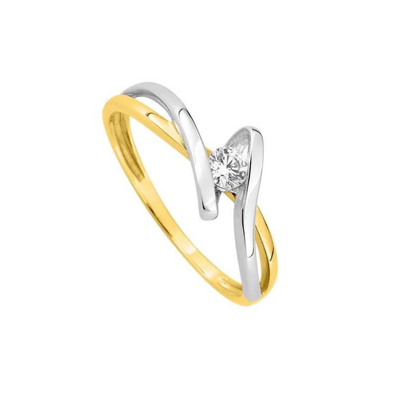 Bague Femme - Or 18 Carats - Oxyde de zirconium 0,25 Carats - vue 2