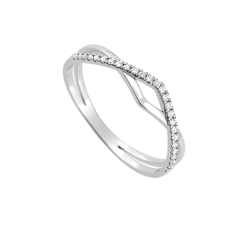 Bague Femme - Or 18 Carats - Diamant 0,1 Carats - vue 2