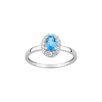 Bague Femme - Topaze - Oxyde de zirconium - Or 18 Carats