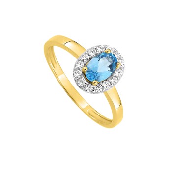 Bague Femme - Topaze - Oxyde de zirconium - Or 18 Carats