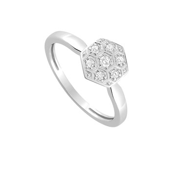 Bague Femme - Or 18 Carats - Diamant 0,11 Carats