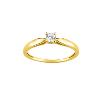 Bague Femme - Or 18 Carats - Diamant 0,15 Carats