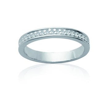 Alliance en argent - Femme - Argent 925 - Oxyde de zirconium