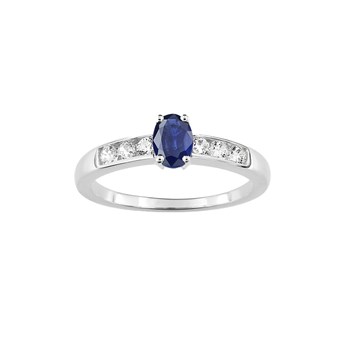 Bague Femme - Saphir - Oxyde de zirconium - Or 18 Carats