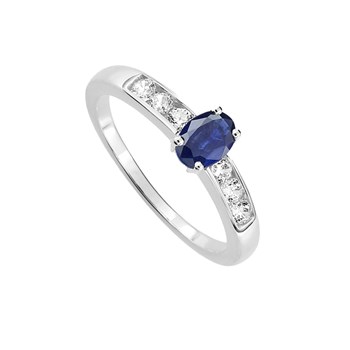 Bague Femme - Saphir - Oxyde de zirconium - Or 18 Carats