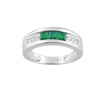 Bague Femme - Emeraude - Or 18 Carats - Diamant 0,05 Carats