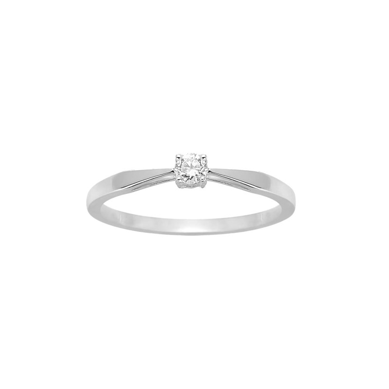 Bague Femme - Or 18 Carats - Diamant 0,1 Carats