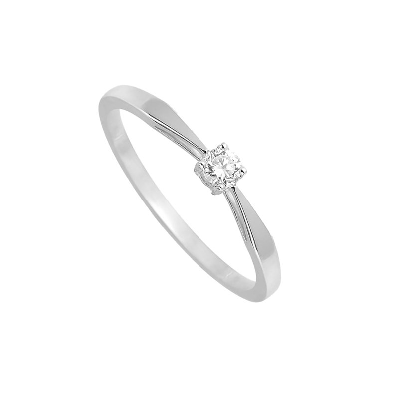 Bague Femme - Or 18 Carats - Diamant 0,1 Carats - vue 2