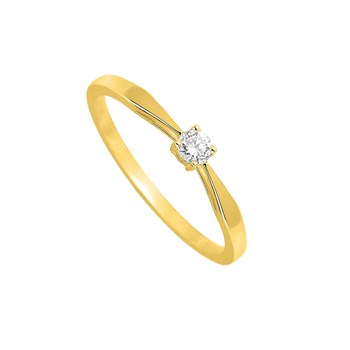 Bague Femme - Or 18 Carats - Diamant 0,1 Carats