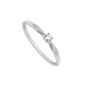 Bague Femme - Or 18 Carats - Diamant 0,08 Carats
