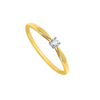 Bague Femme - Or 18 Carats - Diamant 0,08 Carats