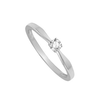 Bague Femme - Or 18 Carats - Diamant 0,14 Carats