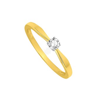 Bague Femme - Or 18 Carats - Diamant 0,14 Carats