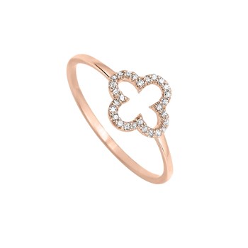 Bague Femme - Or 18 Carats - Diamant 0,09 Carats