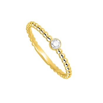 Bague Femme - Or 18 Carats - Diamant 0,07 Carats