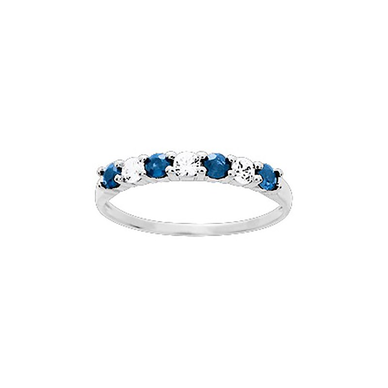 Bague Femme - Saphir - Oxyde de zirconium - Or 18 Carats