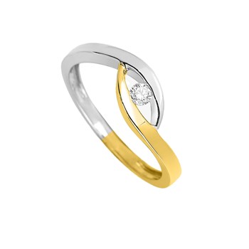 Bague Femme - Or 18 Carats - Diamant 0,08 Carats