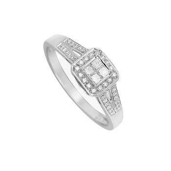 Bague Femme - Or 18 Carats - Diamant 0,15 Carats