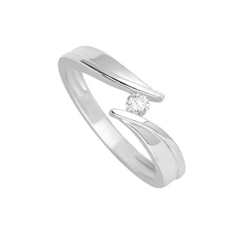 Bague Femme - Or 18 Carats - Diamant 0,1 Carats