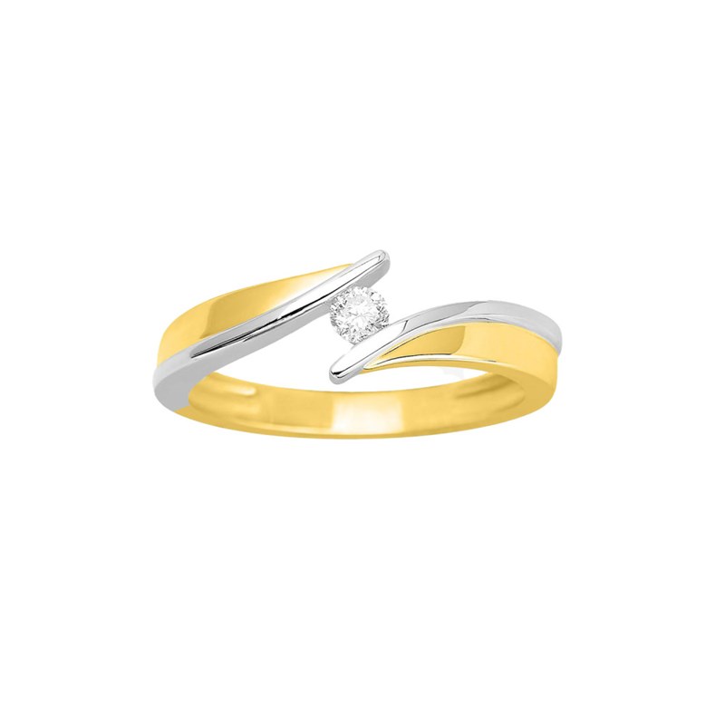 Bague Femme - Or 18 Carats - Diamant 0,1 Carats