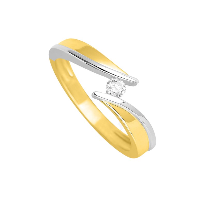 Bague Femme - Or 18 Carats - Diamant 0,1 Carats - vue 2