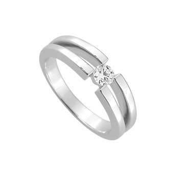 Bague Femme - Or 18 Carats - Diamant 0,14 Carats