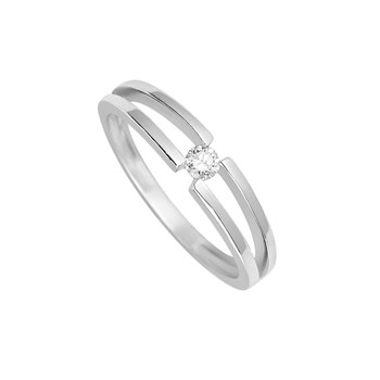 Bague Femme - Or 18 Carats - Diamant 0,08 Carats