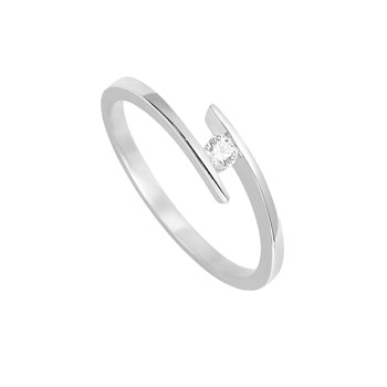 Bague Femme - Or 18 Carats - Diamant 0,08 Carats