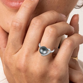 Bague Femme - Perle de tahiti - Or 18 Carats