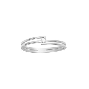 Bague Femme - Or 18 Carats - Diamant 0,05 Carats