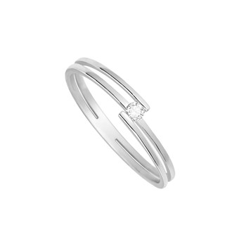 Bague Femme - Or 18 Carats - Diamant 0,05 Carats