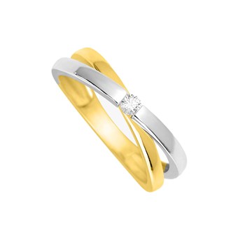 Bague Femme - Or 18 Carats - Diamant 0,06 Carats