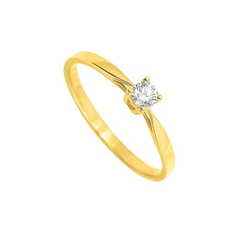 Bague Femme - Or 18 Carats - Diamant 0,14 Carats