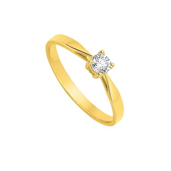 Bague Femme - Or 18 Carats - Diamant 0,18 Carats