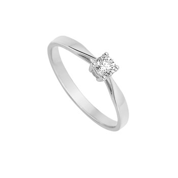 Bague Femme - Or 18 Carats - Diamant 0,18 Carats