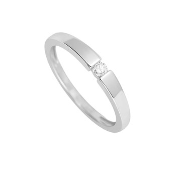 Bague Femme - Or 18 Carats - Diamant 0,06 Carats