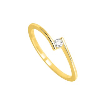 Bague Femme - Or 18 Carats - Diamant 0,06 Carats