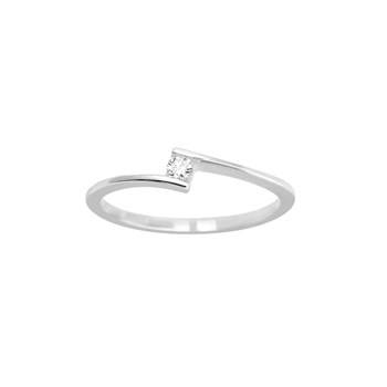 Bague Femme - Or 18 Carats - Diamant 0,06 Carats