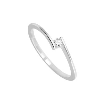Bague Femme - Or 18 Carats - Diamant 0,06 Carats