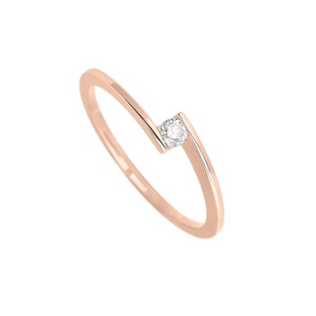 Bague Femme - Or 18 Carats - Diamant 0,08 Carats