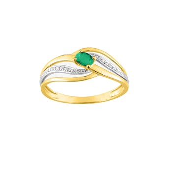 Bague femme - émeraude - Or 18 Carats
