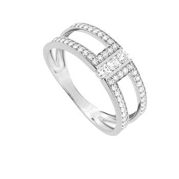 Bague femme - Oxyde de zirconium - Or 18 Carats